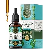HERBAMAMA Cilantro Tincture - Vegan Cilantro Extract Drops Rich in Antioxidants for Natural Cleansing & Detox - Non-GMO, Alcohol & Sugar-Free Liquid Supplement, 28-Day Supply