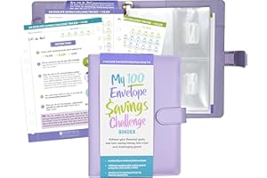 My 100 Envelope Savings Challenge Binder (removable cover band for security)