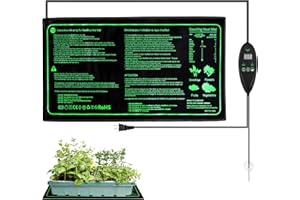 PUREKRA Heat Mat with Digital Thermostat & Timer Controller - 10'' x 20'' Plants Heating Pad for Seed Germination and Greenhouse - IP67 Waterproof Reptile Heating Pad for Brewing, Breeding, Incubation