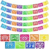 DOMESTAR 5 Packs 90 FT Mexican Party Decorations, Fiesta Party Banners | Papel Picado Fiesta Banner, Hispanic Heritage Month, Day of Dead, Dia De Los Muertos, Hanging Decor Home Party Decoration