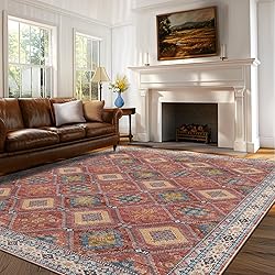 CAPALOCA 8x10 Area Rug Bohemian Rugs with Print