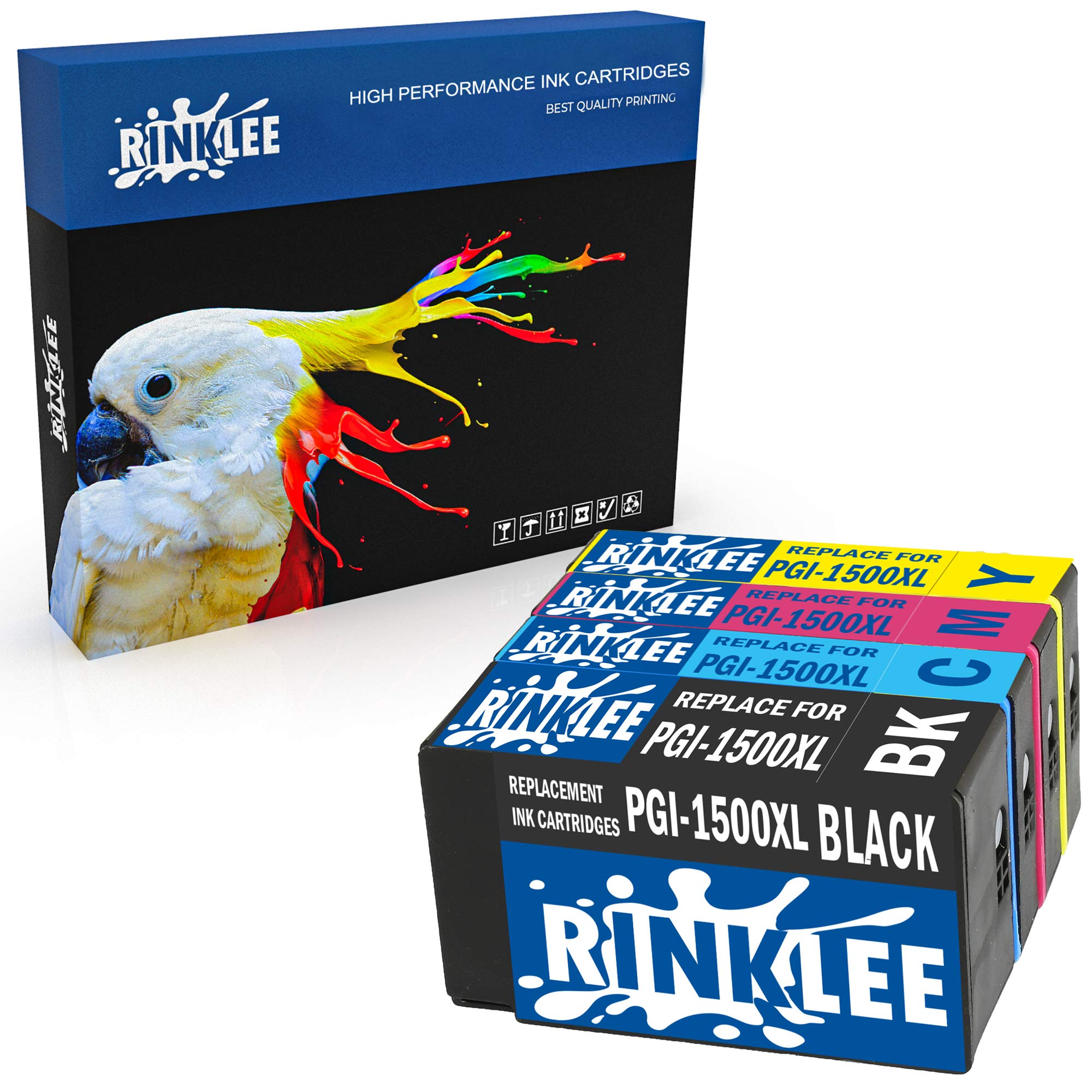 RINKLEE 4 Compatible PGI-1500XL PGI-1500 XL Ink Cartridges Replacement for Canon MAXIFY MB2050 MB2350 MB2750 MB2150 MB2155 MB2755