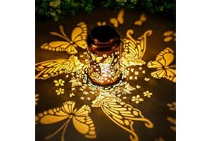 GR8GARDENS Fairy Solar Lanterns Outdoor Waterproof Hanging Butterfly Solar Lights Metal Solar Decorative LED Lanterns Outside Christmas Gifts for Women Mom Decor for Garden,Yard,Patio,Lawn