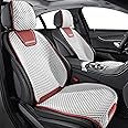 YFeb-LApr Front seat Cover for BMW X1 X2 X3 X4 X5 X6 X7 Breathable Seat Cushions Comfortable Seat Protectors 2 Seats (Type1 Red&White)