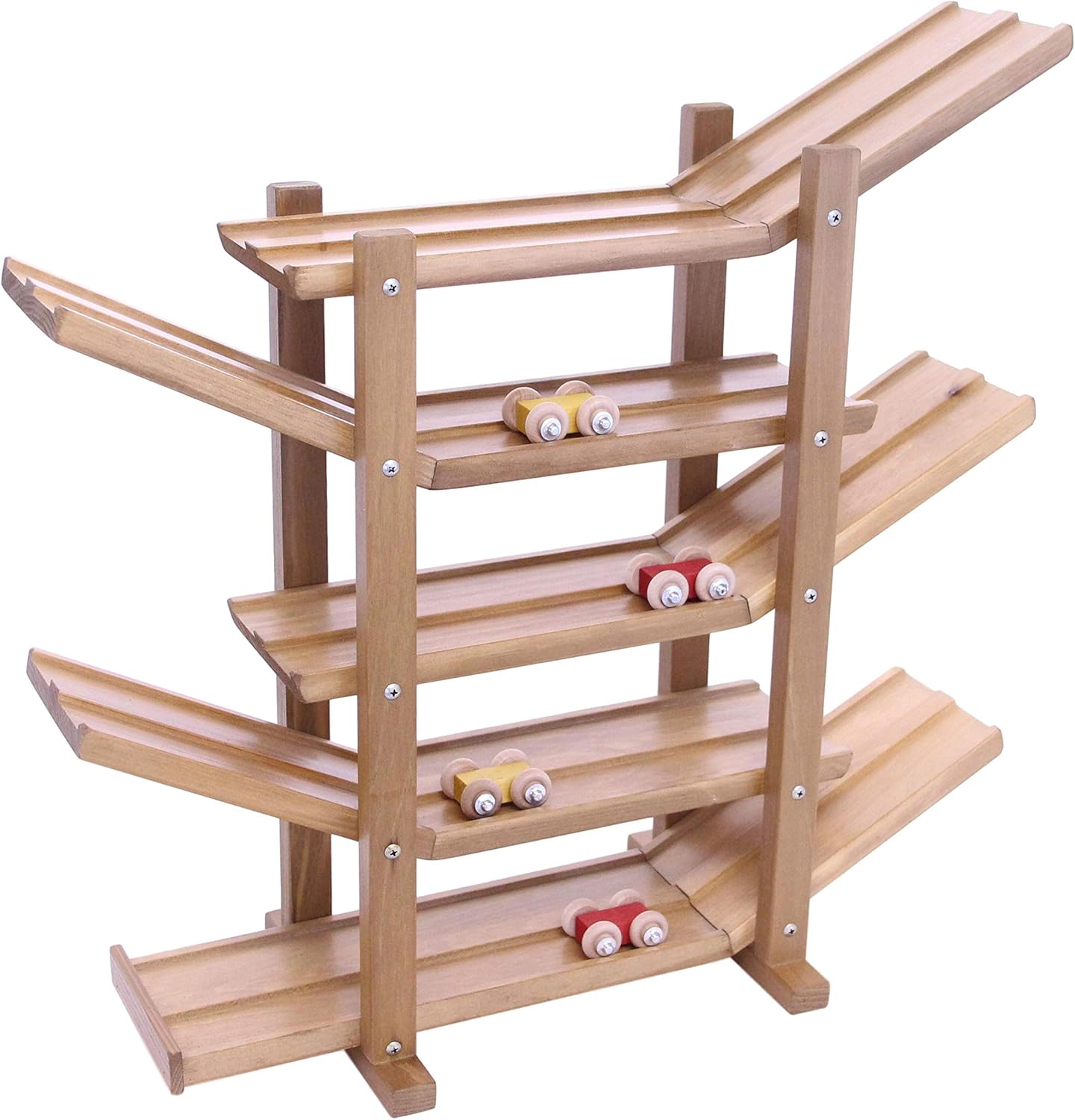 Amazon Amish Made 手作り木製車ローラーracetrackアクションおもちゃ スロープトイ おもちゃ