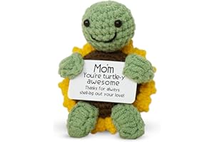 OASSIE Christmas Birthday Gifts for Mom from Daughter Son - Mini Handmade Positive Turtle Sunflower Crochet - Mothers Birthday Gifts for Mother in Law Mama Grandma, Emotional Support Crochet