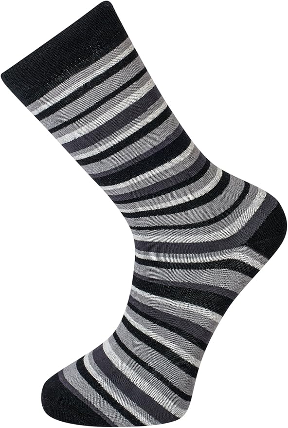 Black and grey Striped Socks (4-7 UK / 36-40 EUR): Amazon.co.uk: Clothing