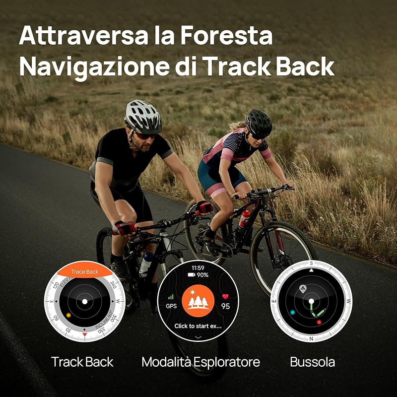 GS Explorer S Smartwatch Uomo, GPS, 20 Giorni Autonomia, Nero — foto 2 di 8