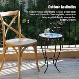 VONLUCE Mosaic Side Table 53.5cm Indoor Outdoor Accent Table Blue Mandala view 4