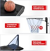 Yaheetech Portable Basketball Hoop Stand 7.7-8.7ft 32'' Backboard 2 Wheels view 6