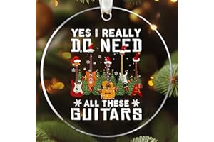 SUCHAGIFT Guitar Ornament - Guitar Christmas Ornament, Guitar Xmas Ornament, Acoustic Guitar Ornament - Guitar Gifts for Guitar Lovers, Guitarist, Music Lovers, Guitar Teacher - Acrylic Christmas Ornament