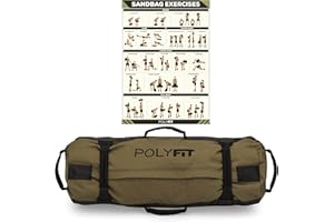 Polyfit Classic Sandbag - Heavy Duty Workout Sandbag for Fitness with 8 Gripping Handles for Sand Bag Weight Training - Multiple Colors & Sizes