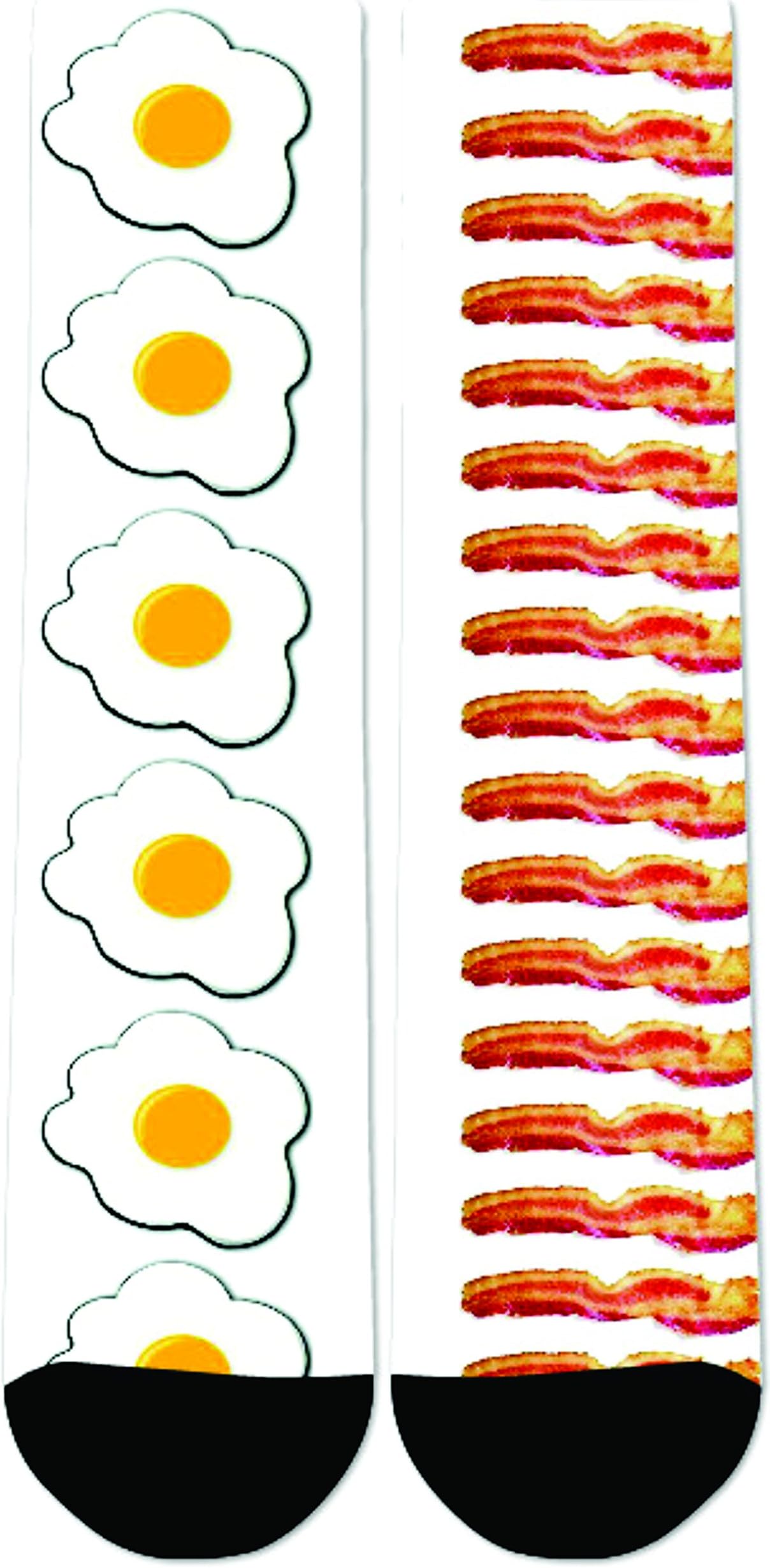 EliteDesignzz Men's Eggs and Bacon Custom Crew Socks
