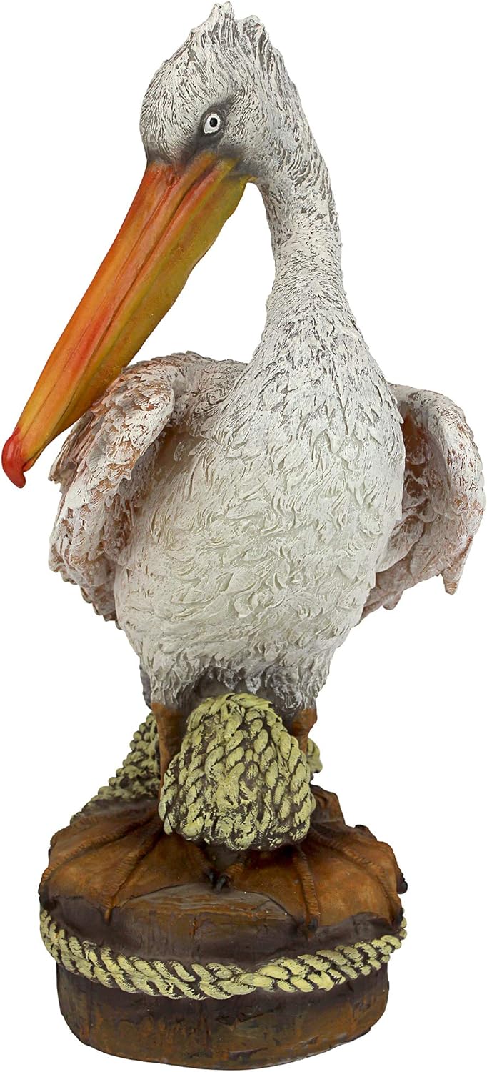 Design Toscano QM205301 Ocean Side Pier 51 Pelican Coastal Decor Garden Statue, 38 cm, Polyresin, Full Color - Image 4