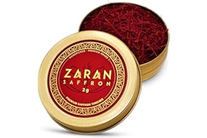 Zaran Saffron, Superior Saffron Threads (Super Negin) Premium grade Saffron Spice for Paella, Risotto, Tea's, and all Culinary Uses (2 Grams)
