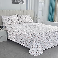 Softan Orange Flower Sheets for King Size Bed