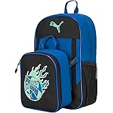 PUMA Unisex Kid's Colony Lunch Kit & Backpack Combo, Vivid Blue/Black/Aquatic, Medium