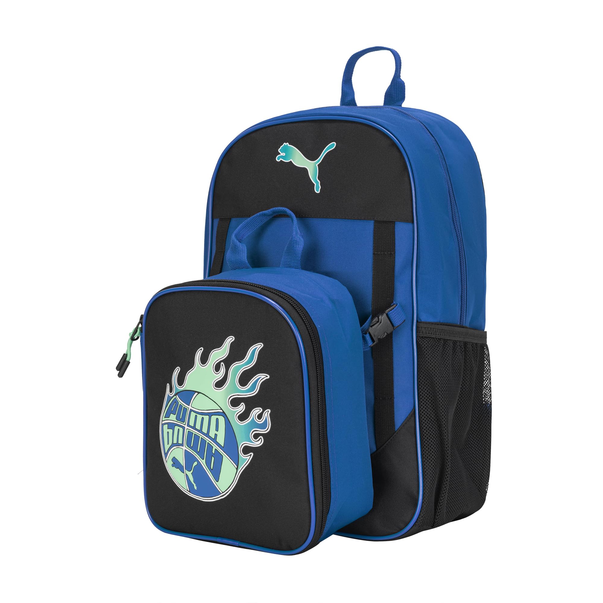 Photo 1 of PUMA Unisex Kid's Colony Lunch Kit & Backpack Combo, Vivid Blue/Black/Aquatic, Medium