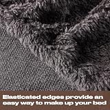 Brentfords Teddy Fleece Fitted Sheet Double Charcoal Grey Soft Warm view 7