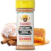 Flavor God Natural Healthy Blend Buttery Cinnamon Roll Seasoning Topper Mix | For Chocolate Donuts, Coffee, Oatmeal, Pancakes, Sandwiches, Fruit, Ice Cream, Low Sodium, Kosher, Gluten &amp; Dairy Free
