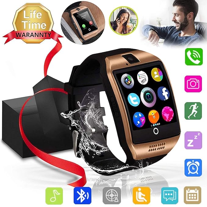 Bluetooth Smart Watch Touch Screen Sport Smart Wrist Watch Smartwatch Fitness Tracker Camera Pedometer SIM TF Card Slot Compatible Samsung Android ...