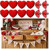 Vicenpal 12 Pcs Valentine's Day Silicone Heart Cabinet Knobs for Kitchen Rubber Red Heart Furniture Knob Decorative Drawer Pu