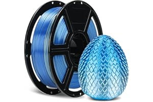 FLASHFORGE Silk Dual Color Filament, Blue to Silver Gradient, Smooth Color-Changing 3D Printer Filament 1kg (2.2lbs) Spool, 3D Printing Filament Easy to Use and Fits for Most FDM 3D Printers
