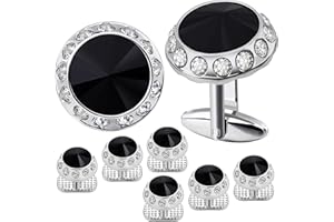 HAWSON Birthstone Tuxedo Studs and Cufflinks Set for Men's Suit Tuxedo Formal Dress Shirt Wedding Business Party Accessories