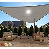Gorilla Grip Heavy Duty Sun Shade, UV Protection Fade Tear and Rust Resistant Triangle Sunshade Canopy, Curved Edges Blocks S