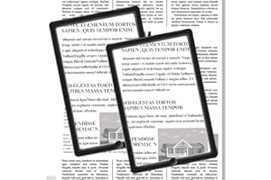 NZQXJXZ [2 Pack] 5X Large Magnifying Glass for Reading, 10x6 inches Lightweight Magnifier Provide Full Book Page Viewing Area Screen Handheld Magnifier for Reading Small Prints and Low Vision Person Black