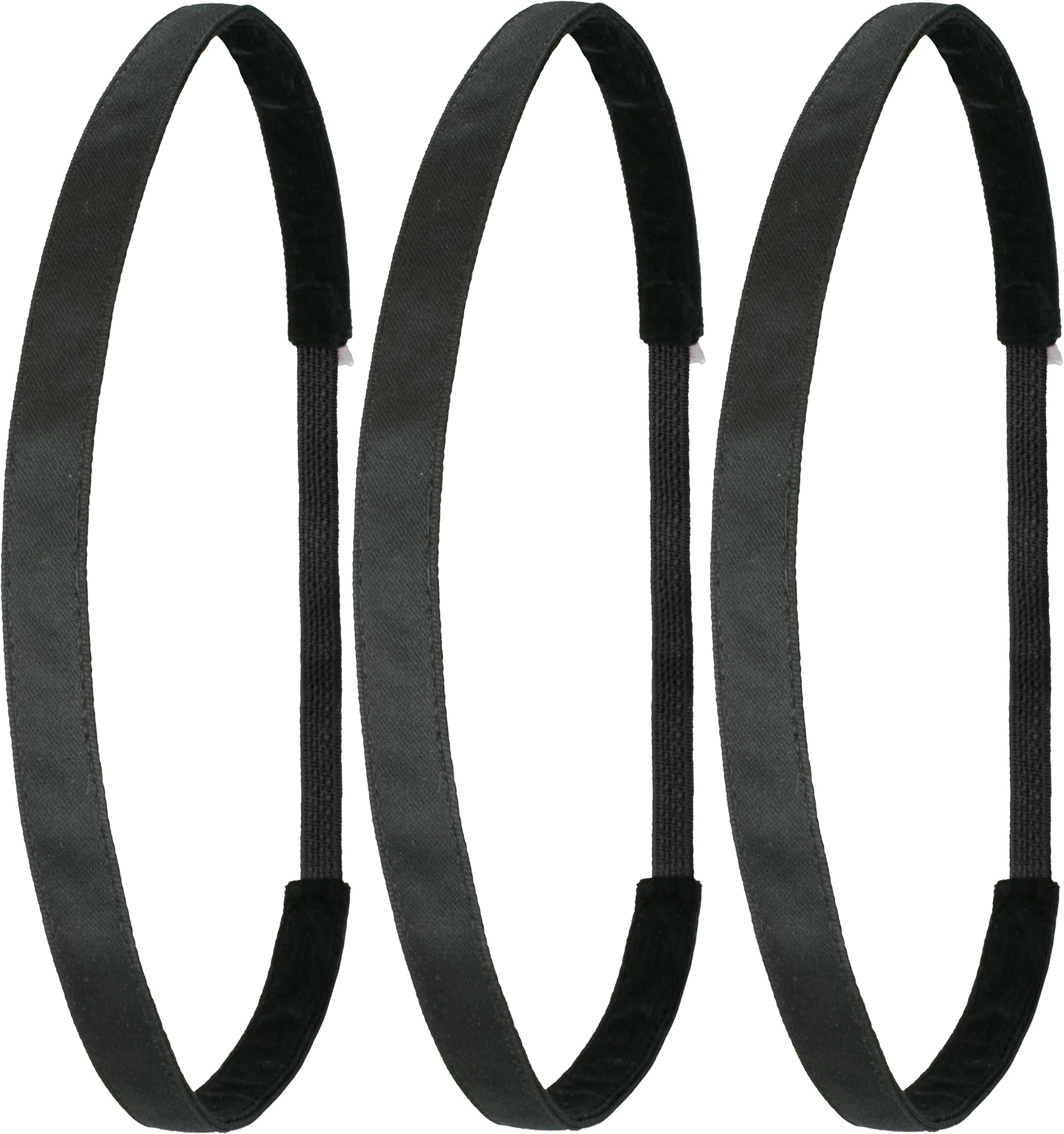 Ivybands – The non-slip Head Band | 3 Pack | Triple Black Edition | 2017 Black Thin Headband 1.2 cm (W) 3 IVY706