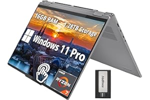 Lenovo Yoga 7 16" WUXGA 2-in-1 Touchscreen Laptop, AMD Ryzen 7 8840HS, 16GB LPDDR5X, 1.28TB Storage (1TB SSD+288GB Docking St