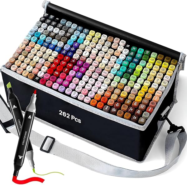 CREATSPARK ALCOHOL MARKERS 262 COLORS WITH BASE DUAL...