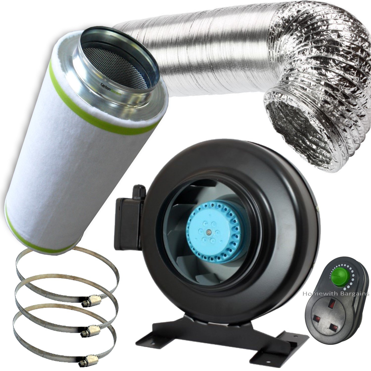 Buy 4" Air Odour Ventilation Extractor Control Kit, VORTEX PRO Metal In