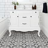FloorPops Gothic Peel & Stick Floor Tiles Black Set of 10 12 x 12 in view 2
