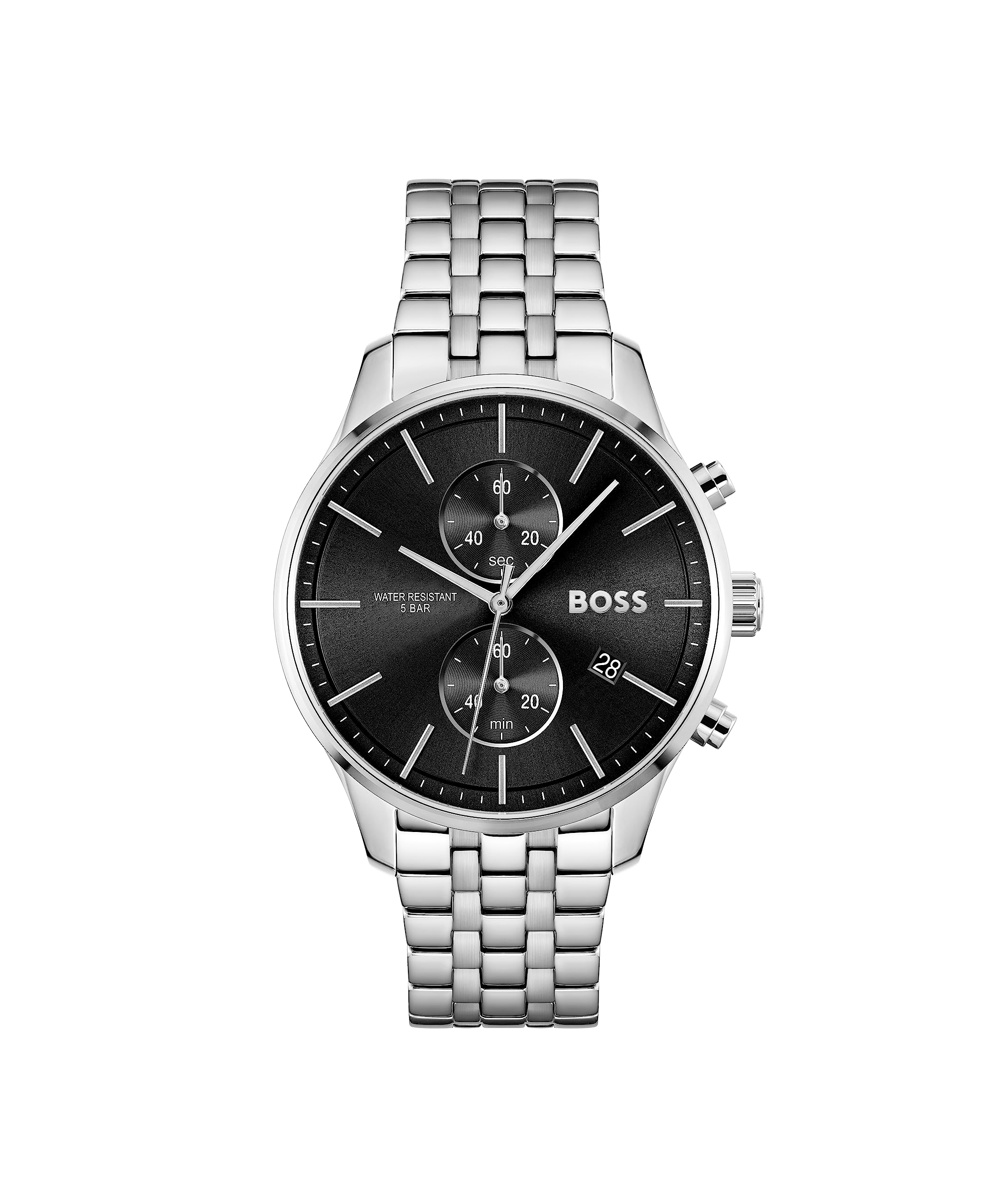 BOSS Chronograph Quartz Watch for Men Associate Collection with Silver Stainless Steel Bracelet - 1513869
