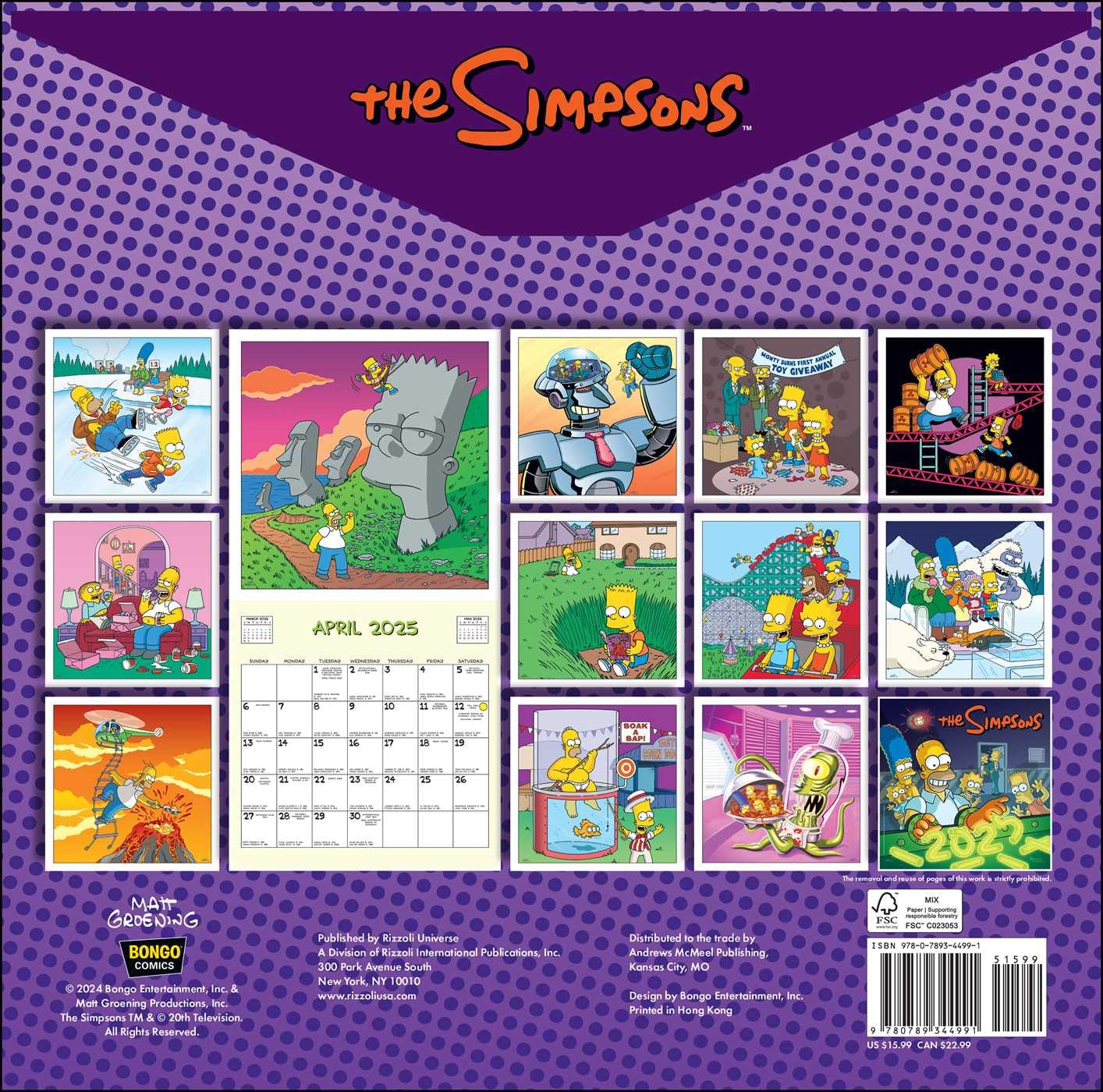 Mua The Simpsons 2025 Wall Calendar trên Amazon Mỹ chính hãng 2025 | Fado