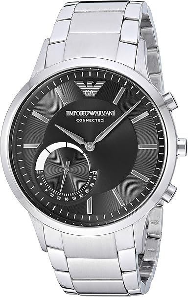 Emporio Armani Connected Hybrid-Smartwatch plata/negro: Amazon.es ...