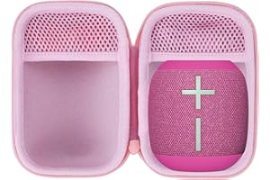 Lebakort Storage Case Compatible with Ultimate Ears UE WONDERBOOM 4 3 2 Portable Waterproof Speaker (Pink Case)