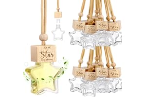 TEENYYOU 36 Pcs Christmas Employee Appreciation Gifts 8ml Car Diffuser Air Freshener Hanging Ornament Empty Glass Essential Oil Bottle Thank You Gift for Office Coworker Social Worker Staff Teacher Nurse
