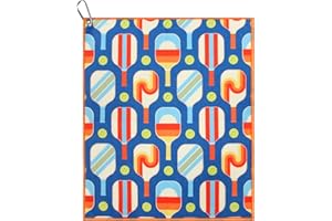 MILLIE ROSE DESIGNS Millie Rose Pickleball Towels in Fashionable Prints - Cute 15x17 inch Microfiber & Cotton Athletic Towels with Carabiner Clip - Pickleball Accessories, Pickleball Gifts (Aviator Pickle)