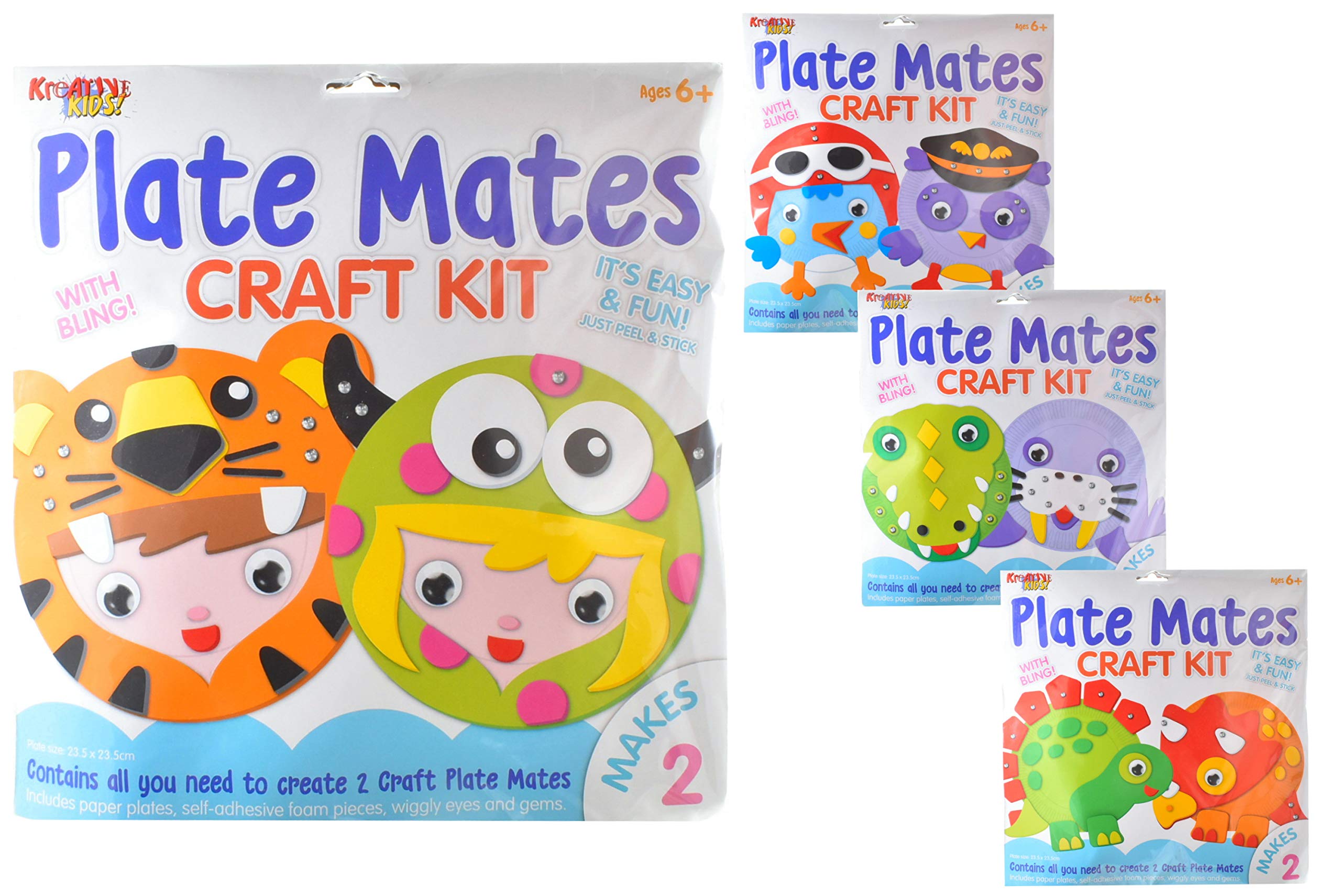 Kreative Kids Plate Mates Craft Kit | Create Your Own Paper Plates Faces | Kids Arts and Crafts Kit