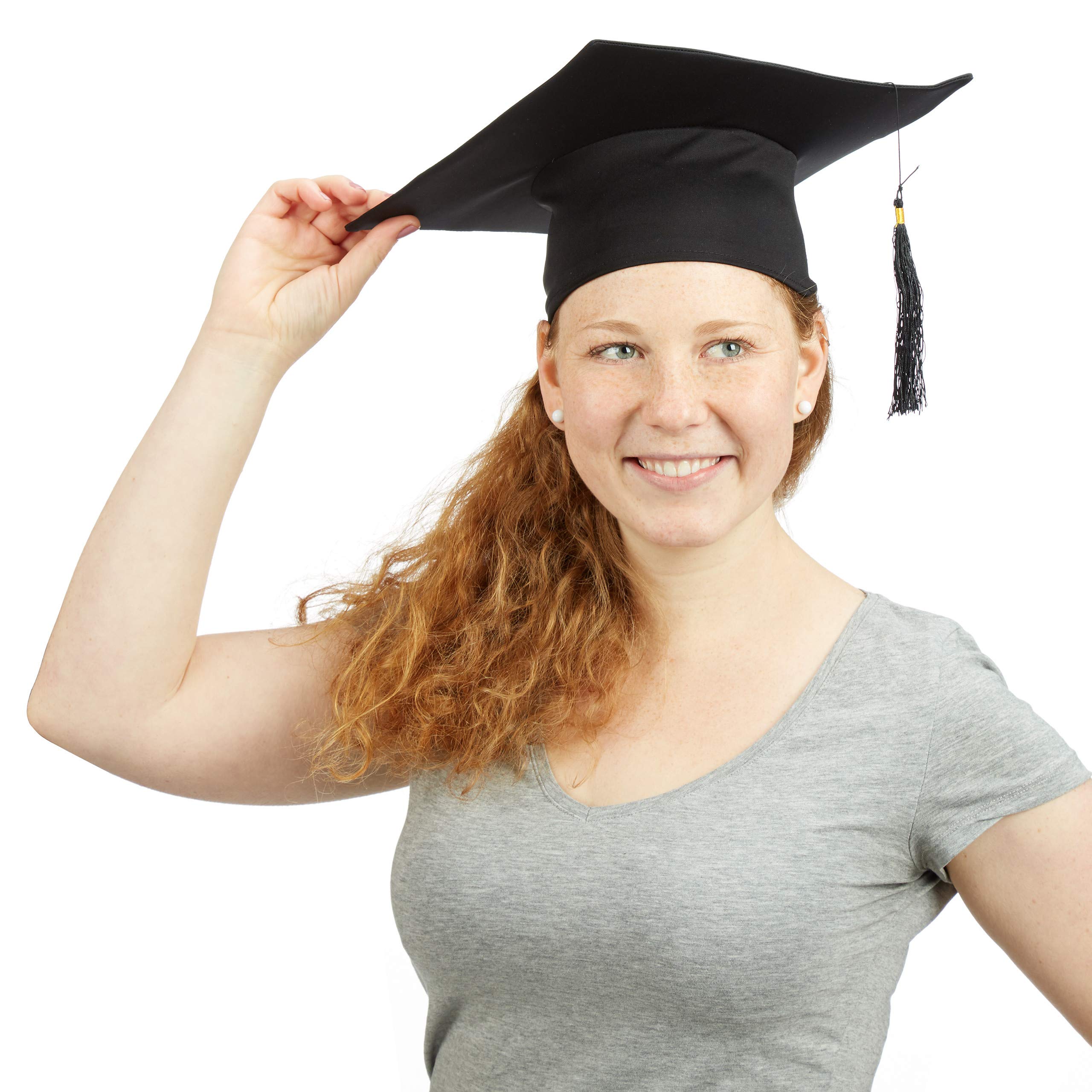 Relaxdays Graduation Cap, for University, Doctorate, Costume Hats, Polyester, One Size, 12 x 28 cm, Black