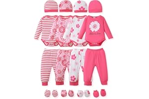 NZRVAWS Newborn Baby Boy Girl Clothes Unisex Preemie Infant Must Have Pants Set Outfits 0-18 Months 20 Pcs Essentials Gift