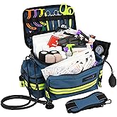 Lightning X Products Lightning X Mid-Sized First Responder EMT Bag | LXMB25 Fully Stocked w/ 240+ Aid, EMS & Trauma Supplies - Blue
