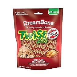 Dreambone Twist Sticks Rawhide Free Dog Chews, Made