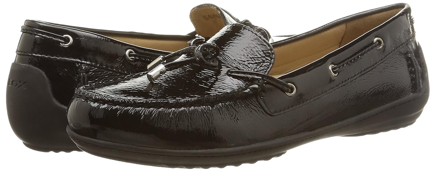geox women's jamilah2fit6 boat shoe, black, 35 br/5 m us