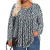 PEVRL Womens Plus Size Tops Long Sleeve Shirts Fall Tunics Blouses Wear with Leggings