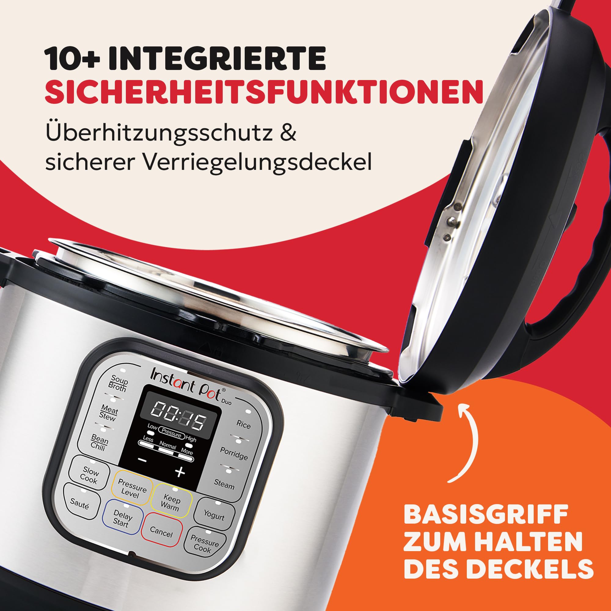 Instant Pot Duo 30 Elektro-Multikocher 3L - Schnellkochtopf, Schongarer, Reiskocher, Sautierpfanne, Joghurtbereiter, Dampfgarer und Speisewärmer, aus Edelstahl, Silver 7