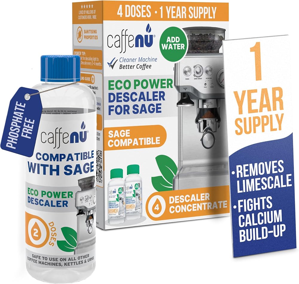 Caffenu Descaler for Sage & Breville 400ml 4 Uses - Limescale Remover